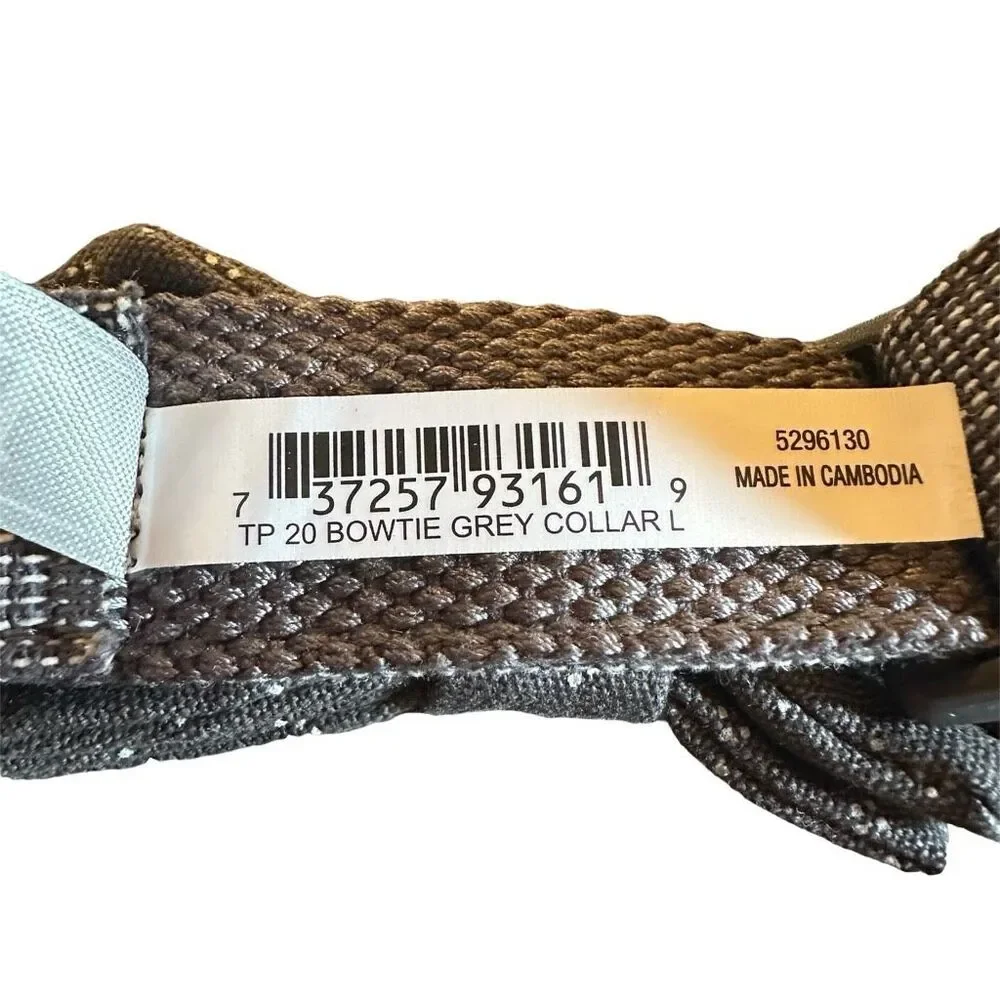 Top Paw Bow Tie‎ Adjustable Gray Dog Collar Size Medium D-Ring Fashion Event